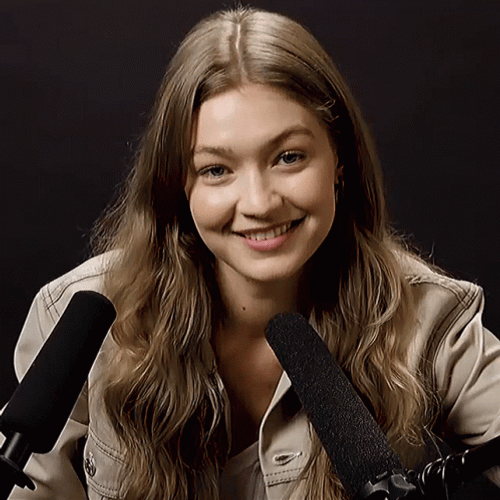 Gigi Hadid Podcasting GIF