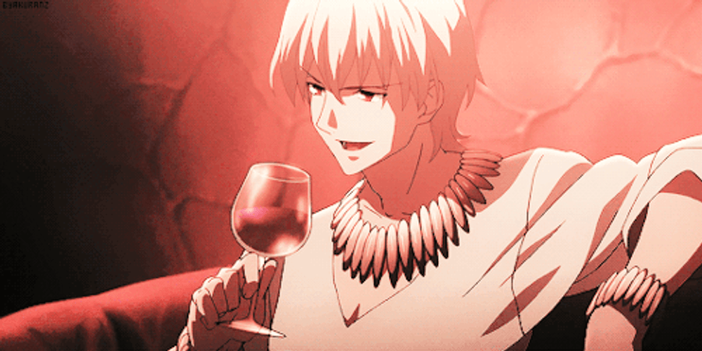 Gilgamesh Fate Stay Night Drinking Wine GIF