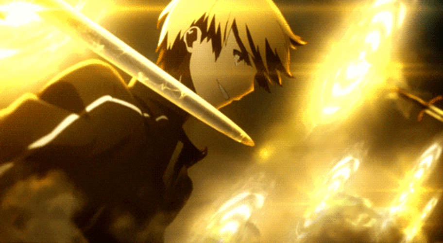 Gilgamesh Fate Stay Night Flying Swords GIF