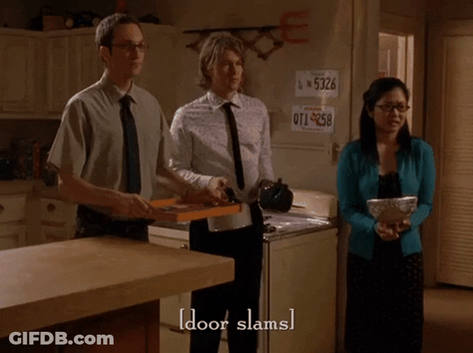 Gilmore Girls Stunned Slamming Door Moment GIF