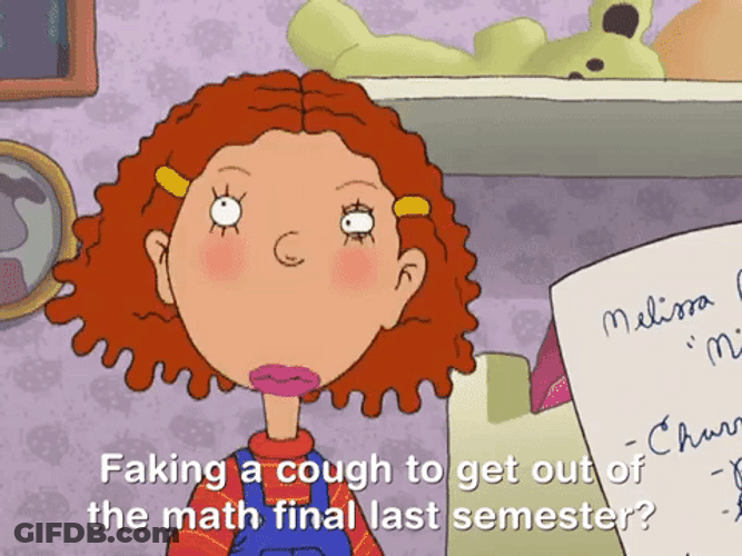 Ginger Foutley Faking Cough To Avoid Exam GIF