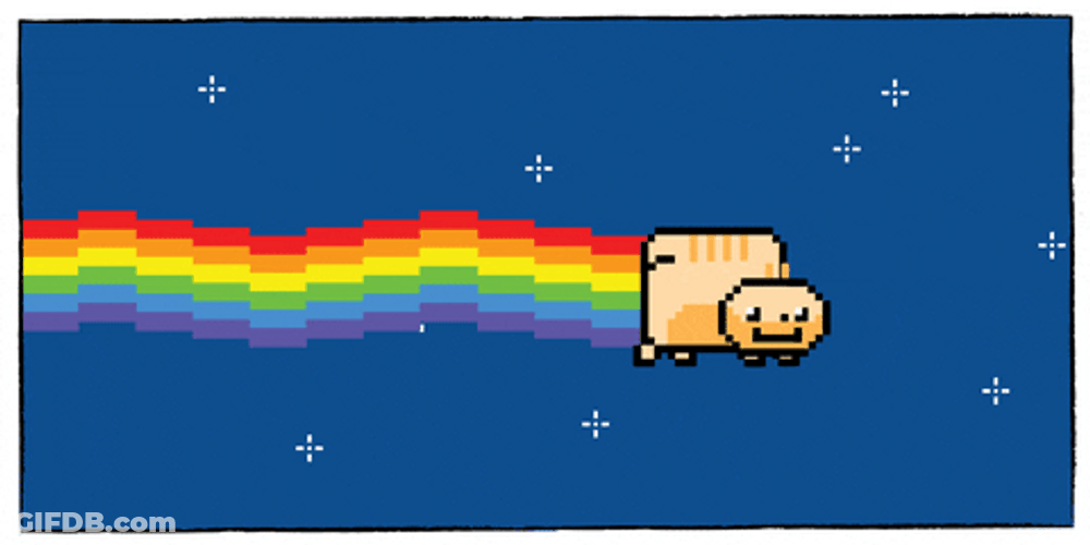 Ginger Neon Cat Without Ears GIF