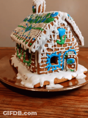 Gingerbread House On Plate GIF