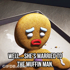Gingerbread Man Crying She's Married To Muffin Man GIF