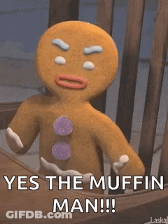 Gingerbread Man From Shrek Sitting In Chair GIF