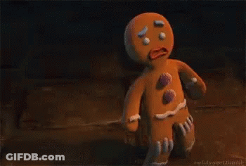Gingerbread Man Holding Stick GIF