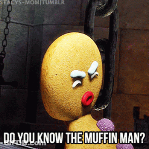 Gingerbread Man Saying Do You Know The Muffin Man GIF