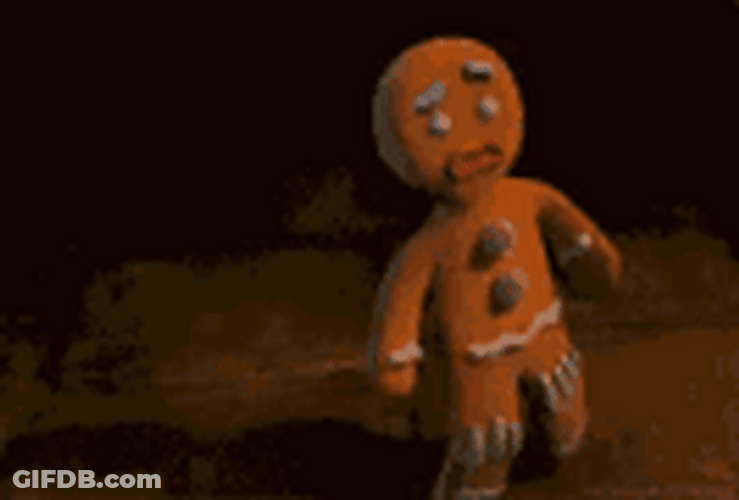 Gingerbread Pooping Out Of Fear GIF