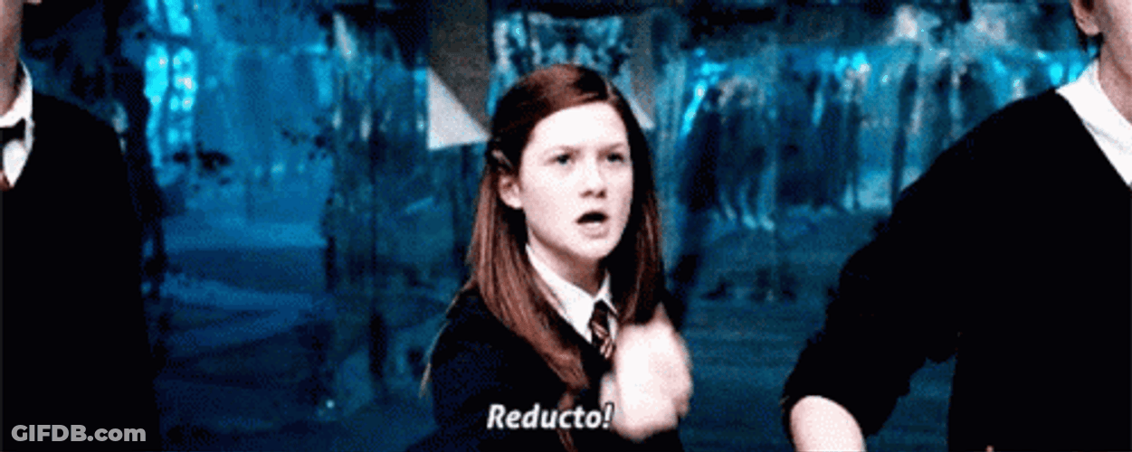 Ginny Weasley Reducto Spell GIF