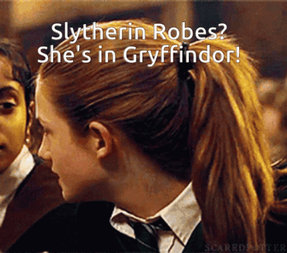 Ginny Weasley Slytherin Robes Shes In Gryffindor GIF