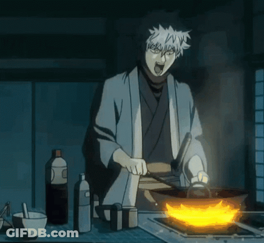 Gintoki Sakata Anime Cooking No Light GIF