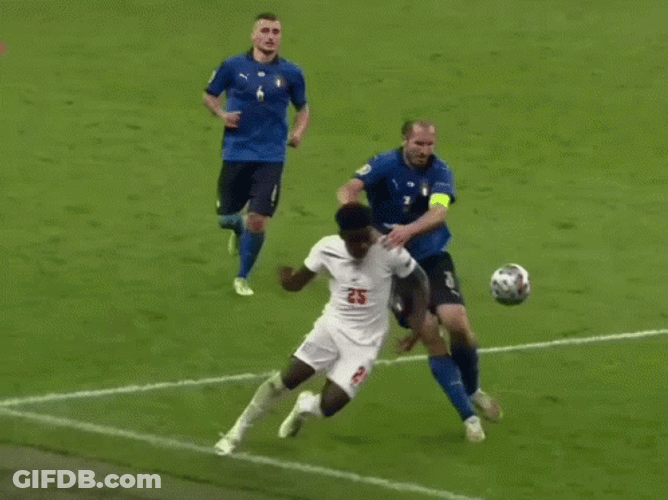 Giorgio Chiellini Grab The Tshirt Of Saka GIF