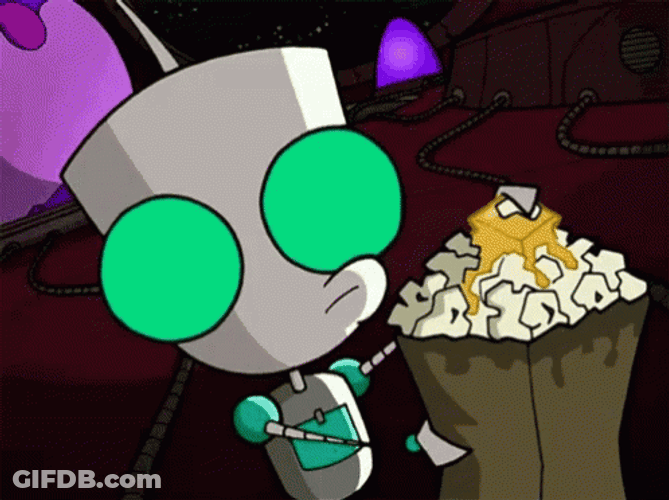Gir Robot Eating Popcorn GIF