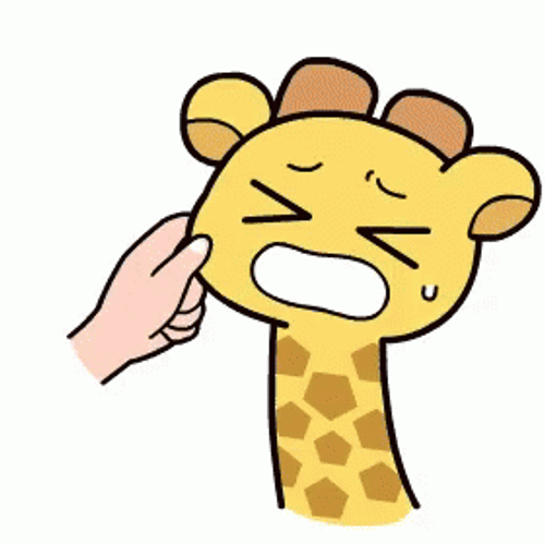 Giraffe Being Pinched GIF