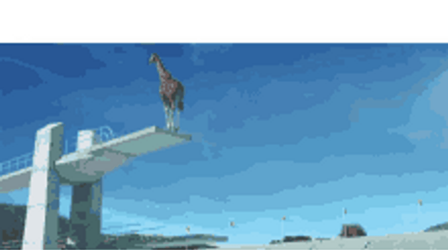 Giraffe Fun Diving GIF