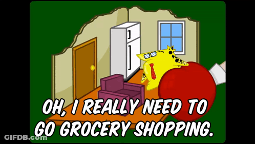 Giraffe In Living Room Saying Need To Grocery Shop GIF