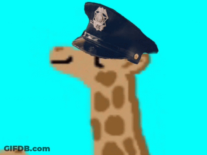 Giraffe Police & Gun GIF