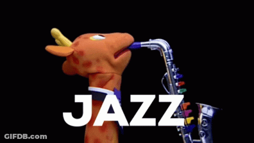 Giraffe Puppet Playing Saxophone Time GIF