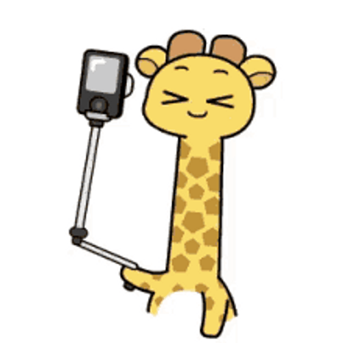 Giraffe Taking Selfie GIF