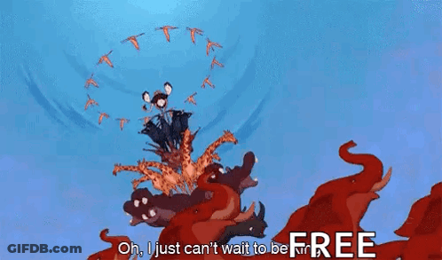 Giraffes Riding Red Octopus GIF