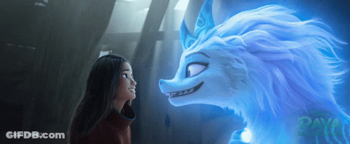 Girl And Blue Dragon Disney GIF