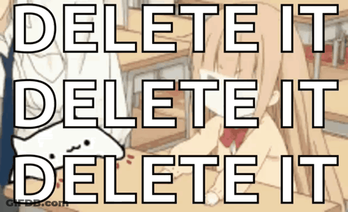 Girl And Cat Delete It GIF