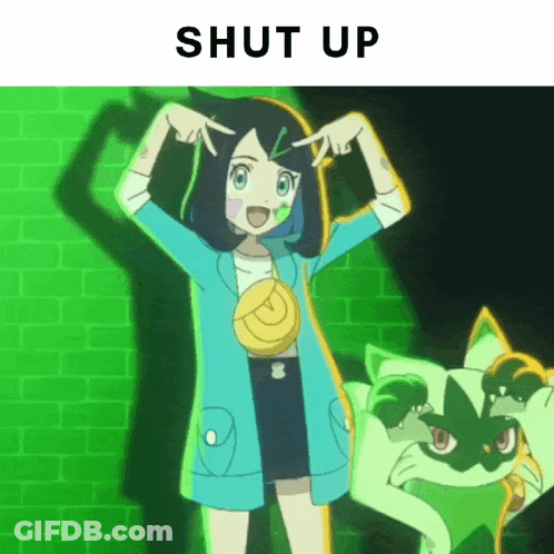Girl And Cat Saying Shut Up GIF