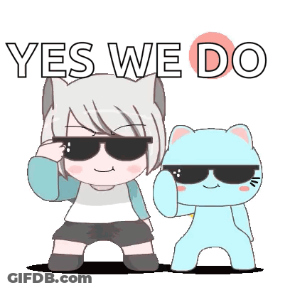 Girl And Cat Wearing Sunglasses Saying Yes We Do GIF