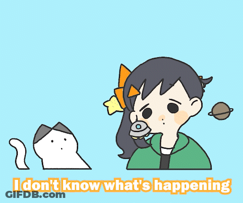 Girl And Cat With Words I Don't Know What's Happening GIF