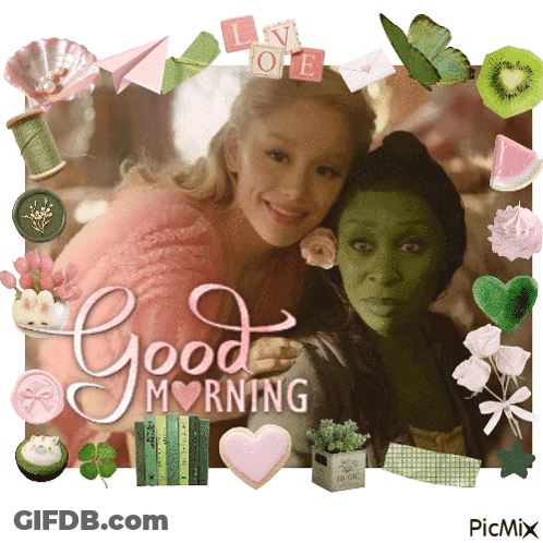 Girl And Green Woman Good Morning GIF