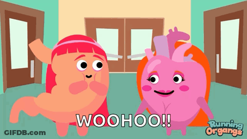 Girl And Heart With Woohoo GIF