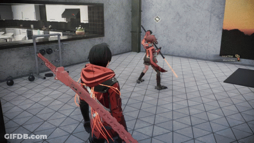 Girl And Man Holding Swords GIF
