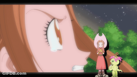 Girl And Monster With Letter K On Head GIF