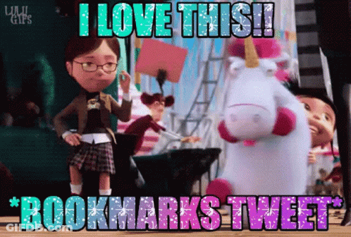 Girl And Stuffed Unicorn Saying I Love This GIF