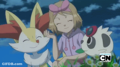 Girl And Two Animals With CN Logo GIF