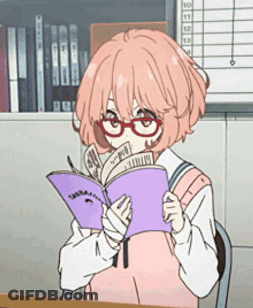 Girl Anime Reading Book Scanning GIF