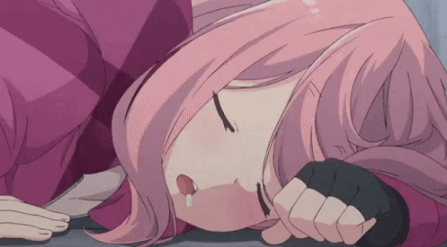 Girl Anime Sleeping And Drooling GIF
