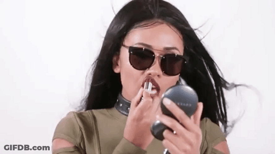 Girl Applies Lipstick Mua GIF