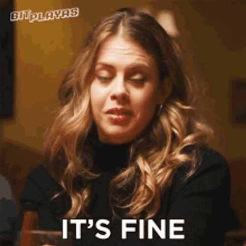 Girl At Dinner Saying Its Fine GIF