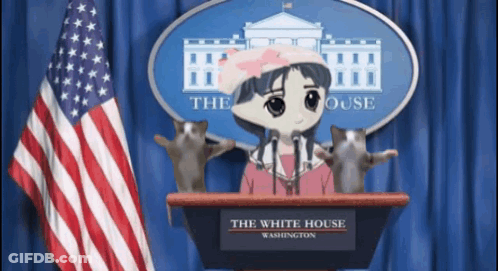 Girl At Podium In Front Of White House Washington GIF