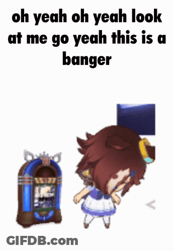 Girl Beside Jukebox Oh Yeah Look At Me GIF