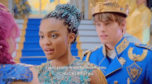 Girl Blue Dress Talking Boy Blue Gold Uniform GIF