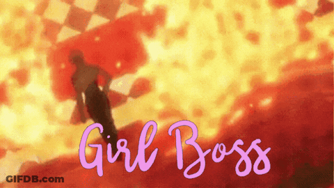 Girl Boss Purple Letters On Red Background GIF