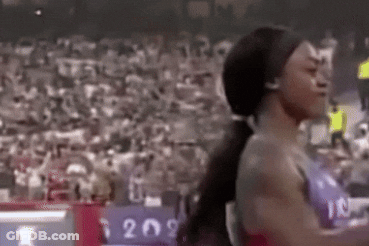 Girl Bye While Running GIF