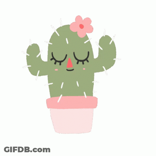 Girl Cactus Flower On Head Spinning GIF