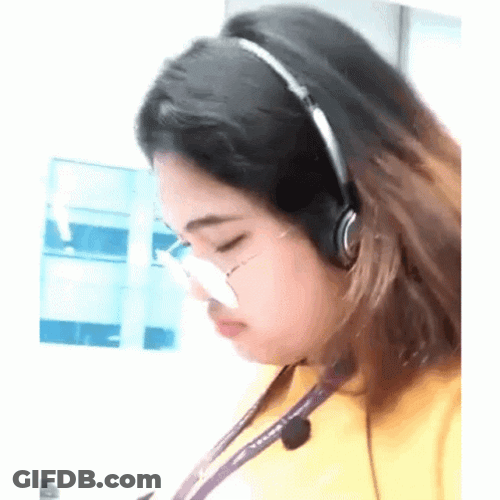 Girl Call Center On Duty GIF