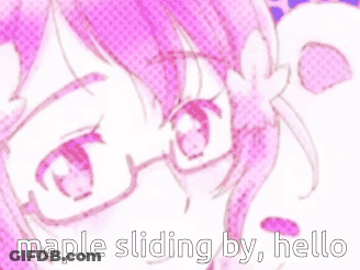 Girl Canada Maple Sliding By Hello With A Pink Background GIF