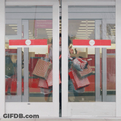 Girl Carrying Target Boxes GIF