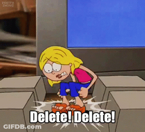 Girl Cartoon With Delete Delete GIF