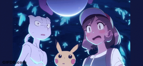 Girl Cat Pikachu Looking At Sphere GIF
